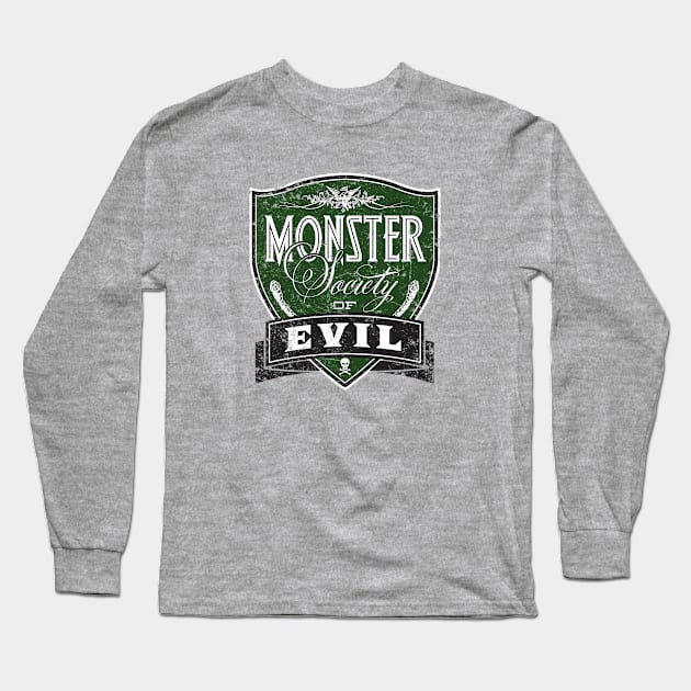 Monster Society of Evil Long Sleeve T-Shirt by MindsparkCreative